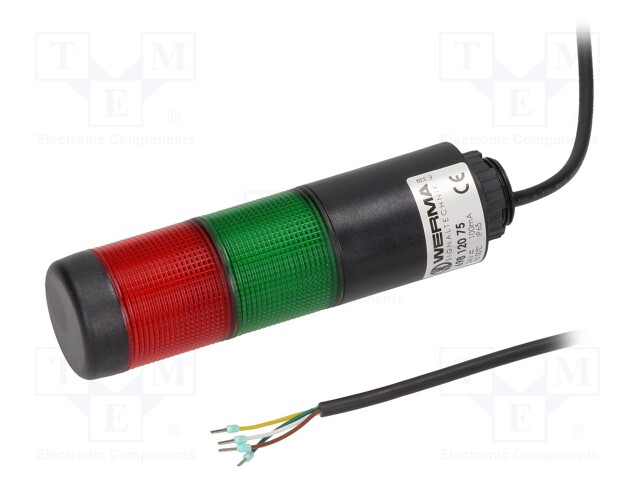 Signaller: signalling column; continuous light; Usup: 24VDC; LED