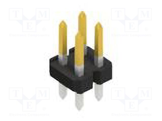Connector: pin strips; pin header; male; PIN: 4; 2.54mm; THT; 2x2