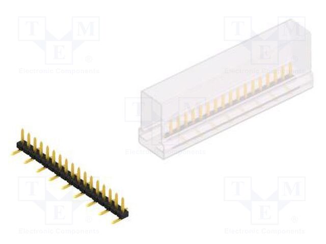 Connector: pin strips; pin header; male; PIN: 17; 2mm; SMT; 1x17