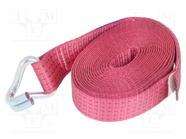 Fastening belt; L: 5.5m; Width: 50mm; red; 5000kg