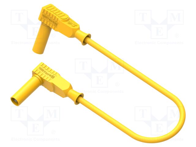 Test lead; 12A; angular banana plug 4mm,both sides; insulated
