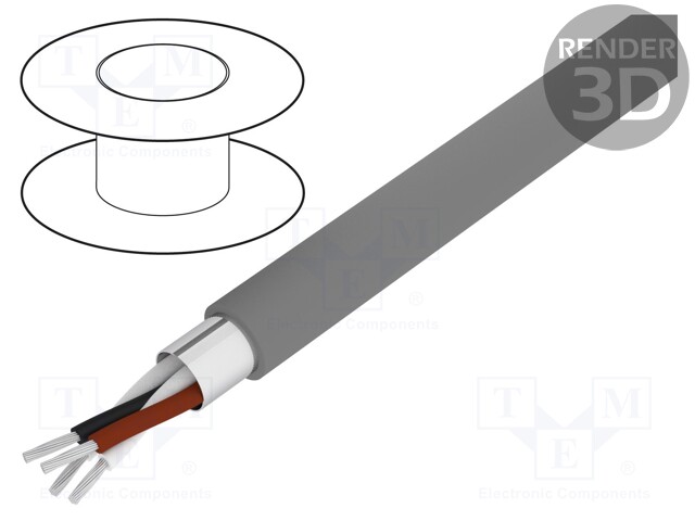 Wire; Xtra Guard® 1; 2x2x22AWG; PVC; dark grey; 300V; 305m; 1000ft