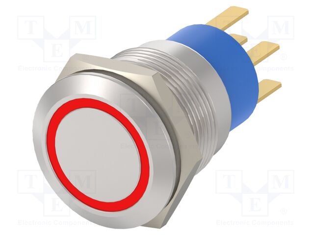 Switch: vandal resistant; Pos: 2; DPST; IP67; OFF-(ON); Illumin: LED