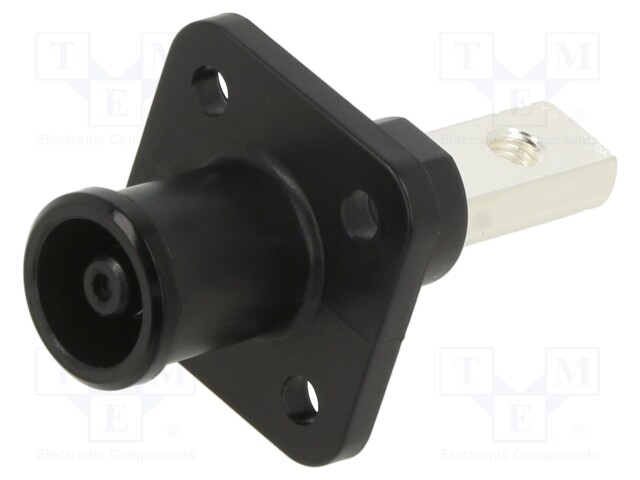 Socket; DC supply; male; PIN: 1; for panel mounting; screw; black