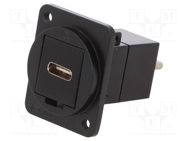 Adapter; USB C socket-front,USB C plug-back; FT; USB-C; metal