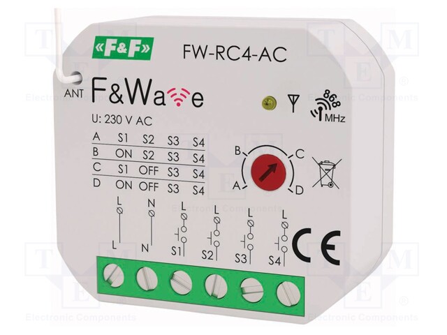 Transmitter; F&Wave; -25÷50°C; 868MHz; 100m; Power supply: 230VAC