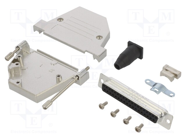 D-Sub; PIN: 37; female; shielded,with strain relief; angled 45°