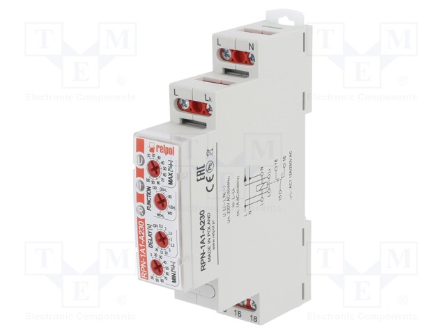 Module: current monitoring relay; AC current; 230VAC; DIN; SPDT