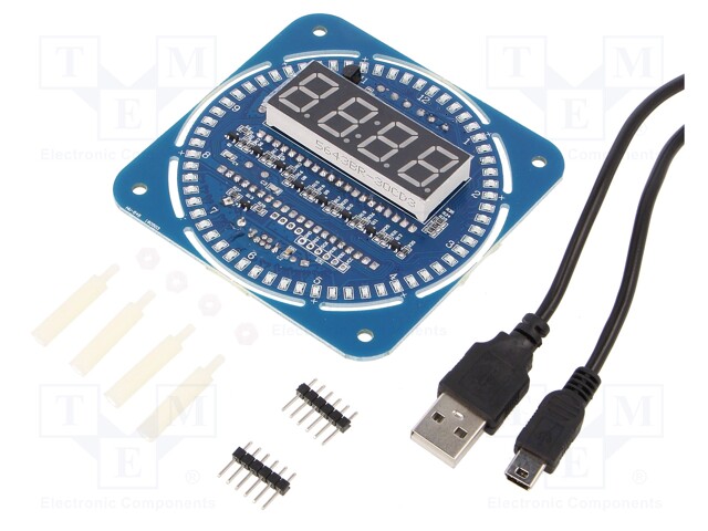 Module: digital clock; 3÷5VDC; mini-USB; 81x81mm