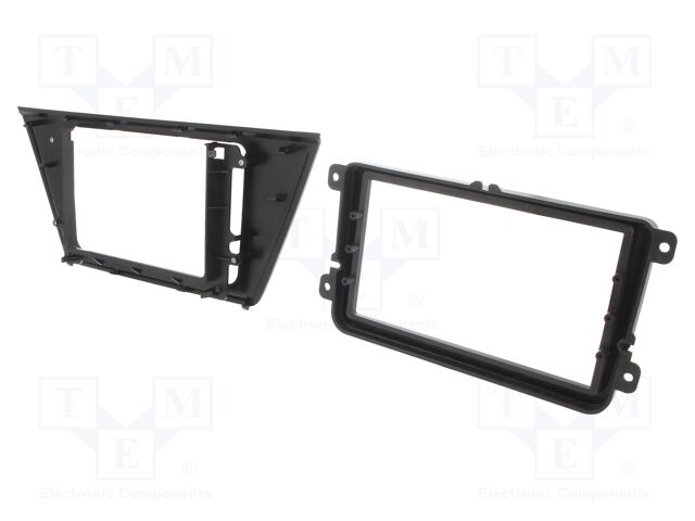 Radio mounting frame; VW; 2 DIN; black gloss