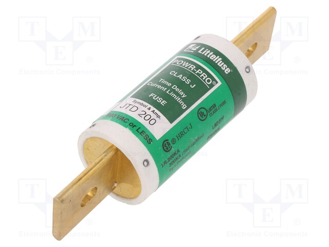 Fuse: fuse; time-lag; 200A; 600VAC; 500VDC; industrial; JTD