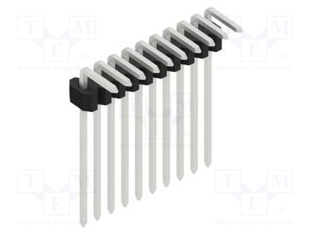 Connector: pin strips; pin header; male; PIN: 10; 1.27mm; THT; 1x10