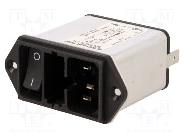 Connector: AC supply; socket; male; 1A; 250VAC; IEC 60320; 10mH