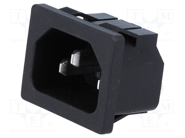 Connector: AC supply; socket; male; 10A; 250VAC; IEC 60320; C14 (E)