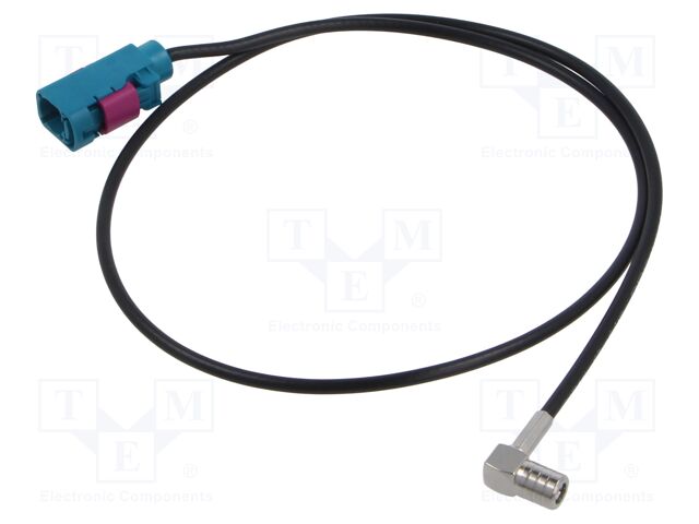 Cable; 500mm; Fakra female,SMB female; angled,straight