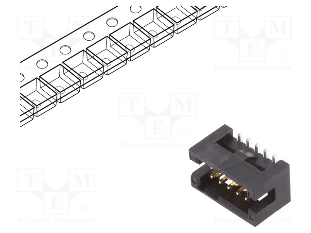 Socket; IDC; Minitek127; male; PIN: 10; vertical; 1.27mm; SMT; 2x5