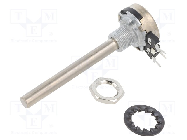 Potentiometer: shaft; single turn; 200kΩ; 200mW; THT; 6mm; metal