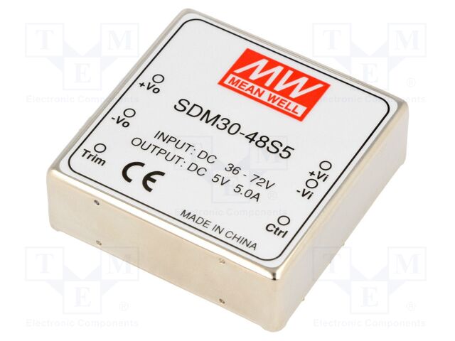 Converter: DC/DC; 25W; Uin: 36÷72VDC; Uout: 5VDC; Iout: 5A; 2"x2"