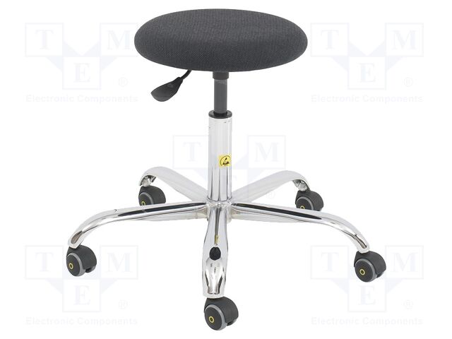 Stool; ESD; Seat dim: Ø370mm; 430÷560mm; Rsurf: 0.1÷1MΩ
