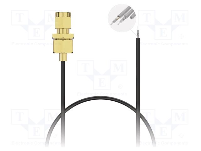 Cable; wires,SMA male; black; straight; -40÷85°C; 0÷6GHz; 304mm