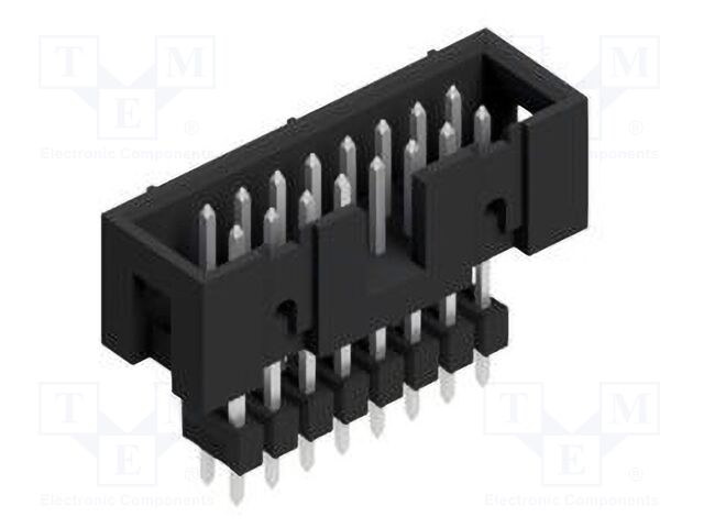 Connector: pin strips; pin header; male; PIN: 16; 2.54mm; THT; 2x8
