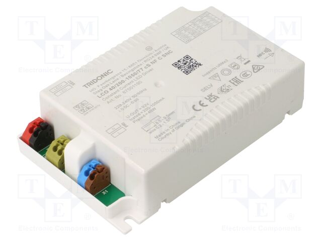 Power supply: switching; LED; 40W; 22÷77VDC; 200÷1050mA; IP20; LCO