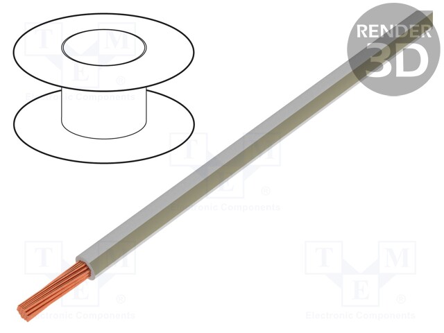 Wire; LgY; stranded; Cu; 0.5mm2; beige-white; PVC; 300/500V; 100m