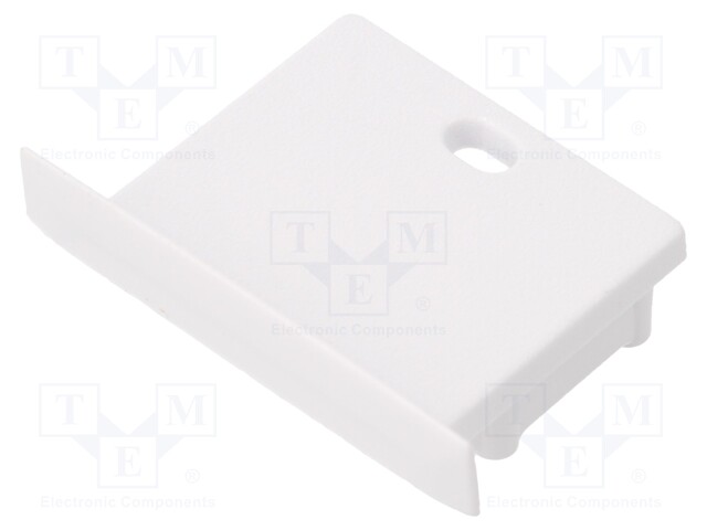 Cap for LED profiles; white; ABS; with hole; Pcs: 20; SMART-IN20