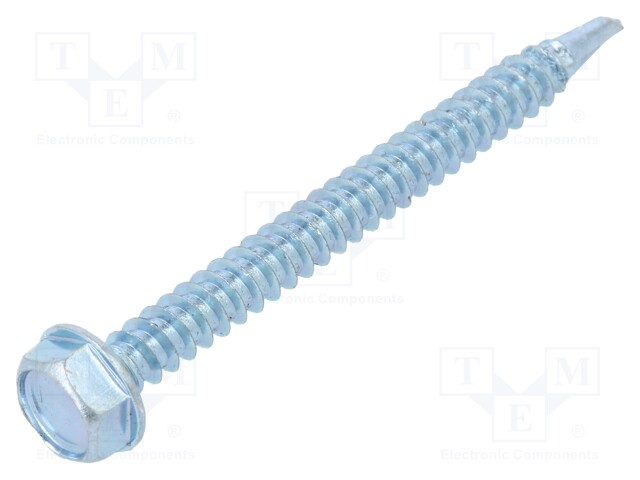 Screw; for metal; 5,5x50; Head: hexagonal; hardened steel; zinc