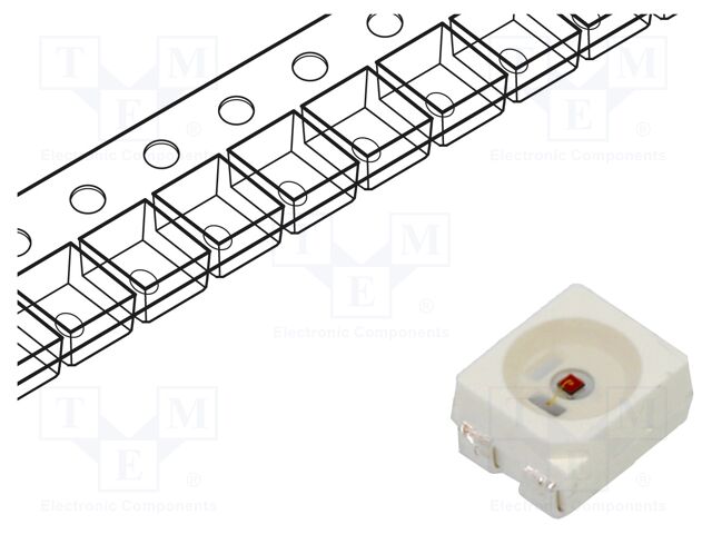 LED; orange; SMD; 3528,PLCC4; 1000÷1800mcd; 3.5x2.8x1.8mm; 120°