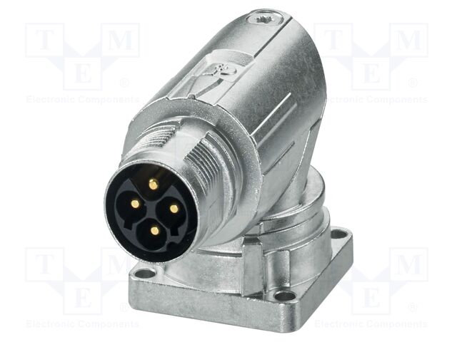 Connector: M17; socket; M17 PRO; PIN: 4; 630V; 25A; IP67; 3+PE; angled