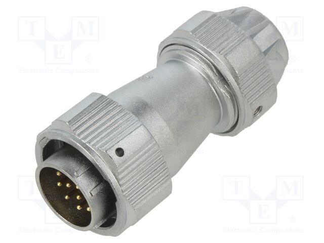 WY20; plug; female; PIN: 12; IP67; 5A; soldering; for cable; 400V