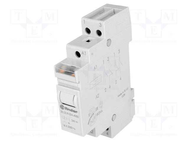 Relay: installation; bistable; NC + NO; Ucoil: 24VDC; Mounting: DIN