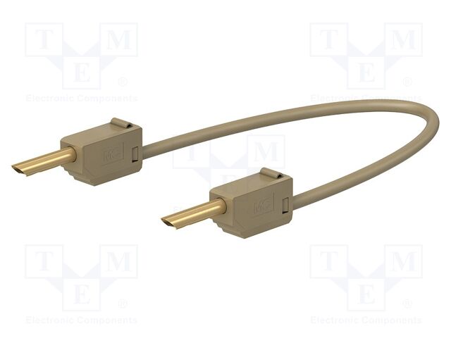 Test lead; 60VDC; 30VAC; 10A; non-insulated; Len: 0.15m; brown