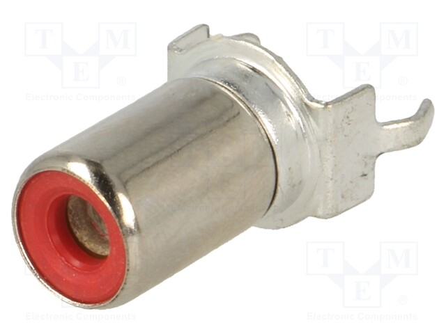 Socket; RCA; female; straight; THT; brass; tinned; on PCBs