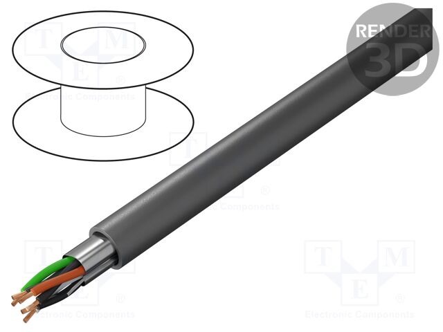 Wire; Alpha Essential C&C; 11x2x22AWG; PVC; dark grey; 300V; 305m