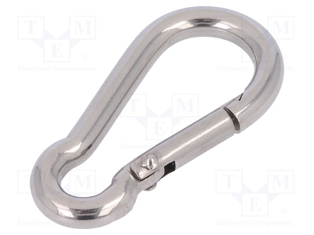 Snap hook; acid resistant steel A4; for rope; 40mm; Size: 4mm