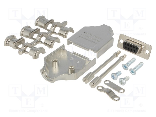 D-Sub; PIN: 9; plug; female; stamped and formed contacts; straight