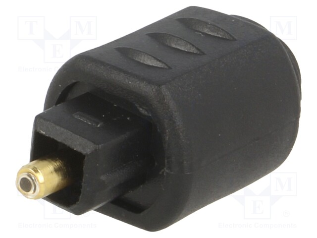 Connector: fiber optic; adapter,plug/socket; optical (Toslink)