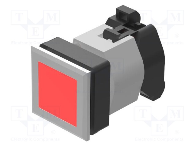 Switch: push-button; 30mm; Stabl.pos: 1; red; IP65; square,flat