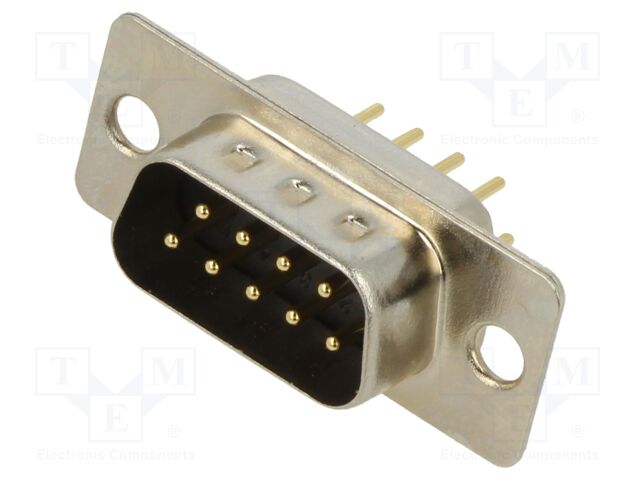 D-Sub; PIN: 9; socket; male; on PCBs; straight; THT