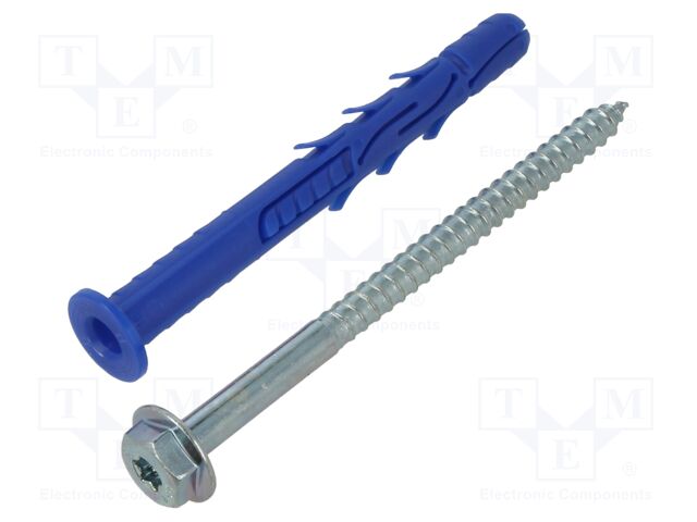 Plastic anchor; with screw; 10x100; zinc-plated steel; FF1; 10mm