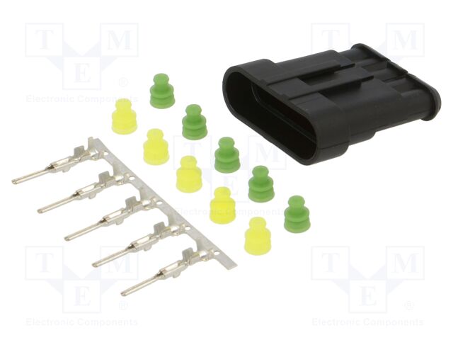Connector: wire-wire; plug; male; Superseal 1.5; 24VDC; PIN: 5; IP67