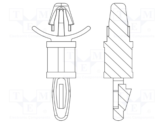 PCB distance; polyamide 66; L: 34.9mm; latch/latch; UL94V-0