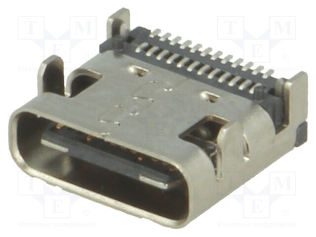 Socket; USB C; SMT; angled 90°; USB 3.1