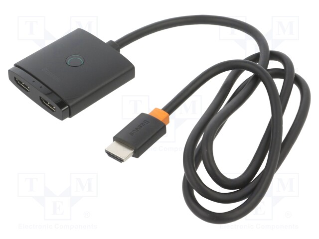 Adapter; HDMI 2.0; HDMI socket x2,HDMI plug; 1m; black; black