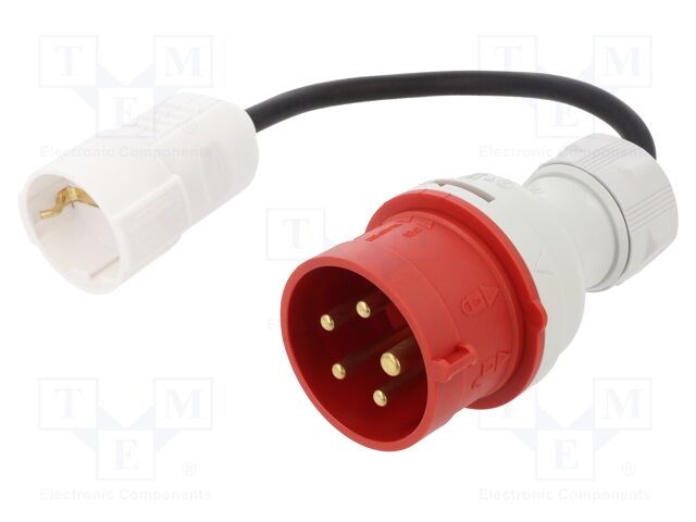 Transition: adapter; male/female; 16A; 230VAC; IEC 60309; IP20