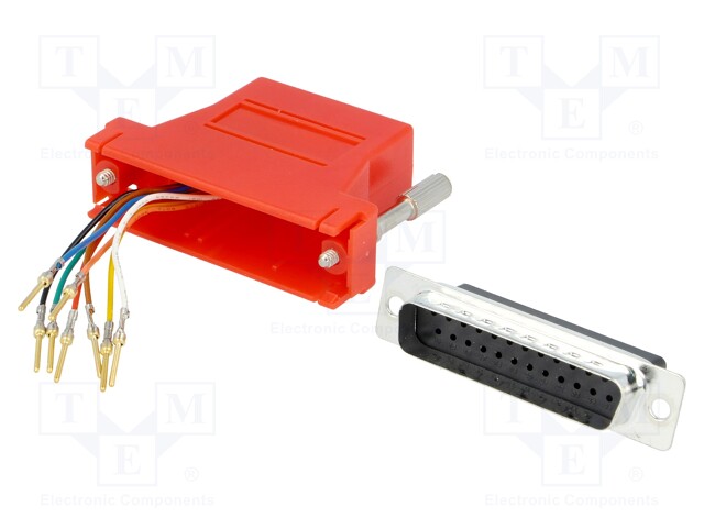 Transition: adapter; RJ45 socket,D-Sub 25pin male; red