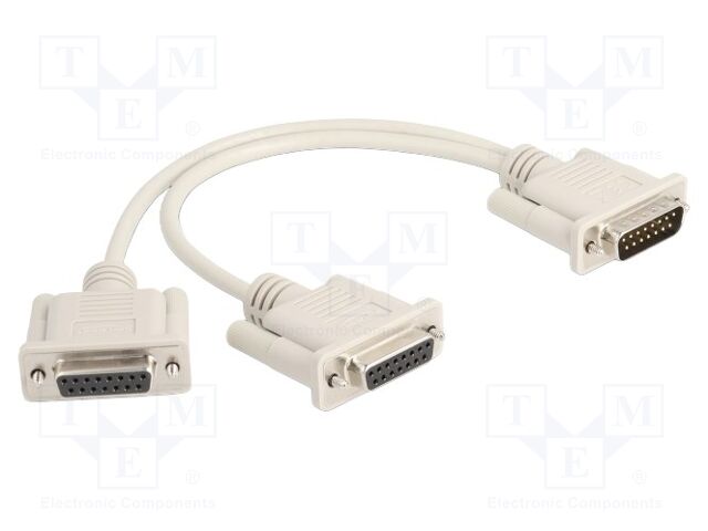 Cable; D-Sub 15pin socket x2,D-Sub 15pin plug; PVC; Len: 17m