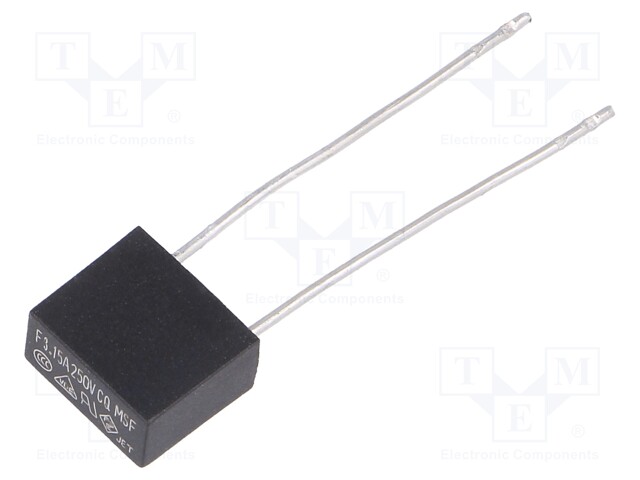 Fuse: fuse; 3.15A; 250VAC; 8,35x4,3x7,7mm; MSF
